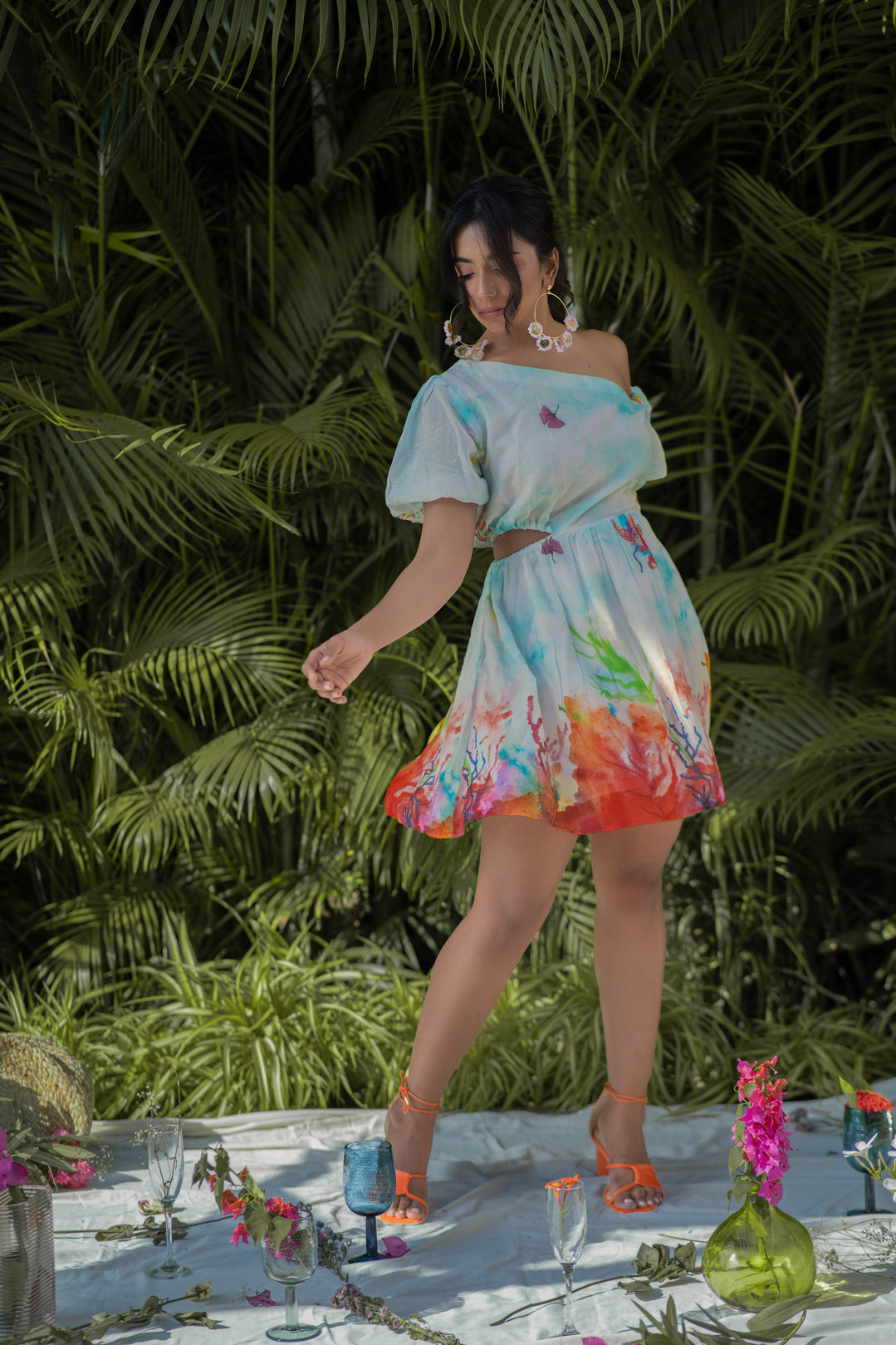 Thaani Breeze Asymmetrical Mini Dress