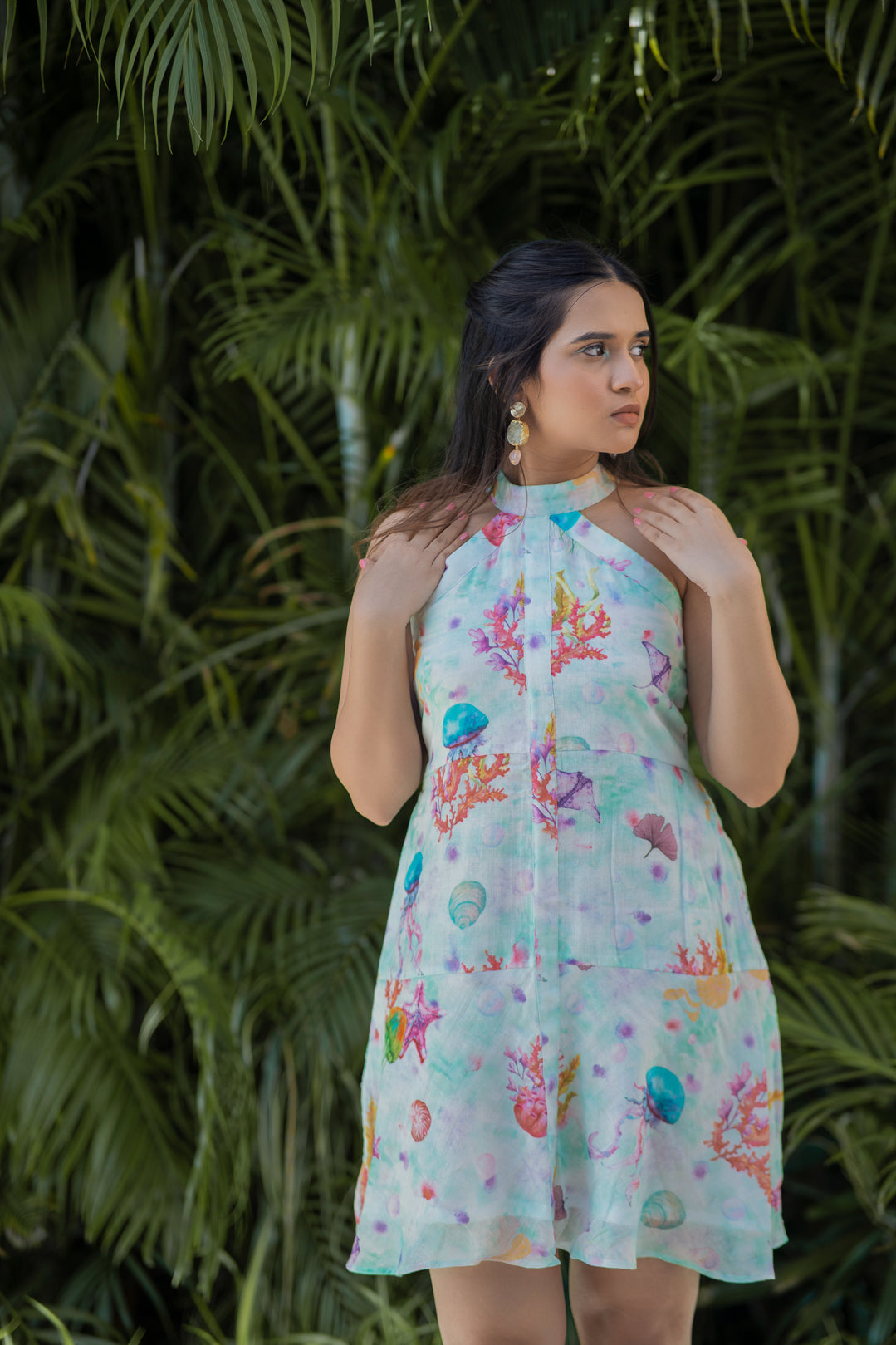 Seagoing Halter Neck Mini Dress