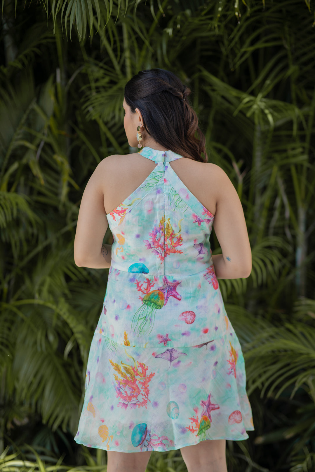 Seagoing Halter Neck Mini Dress