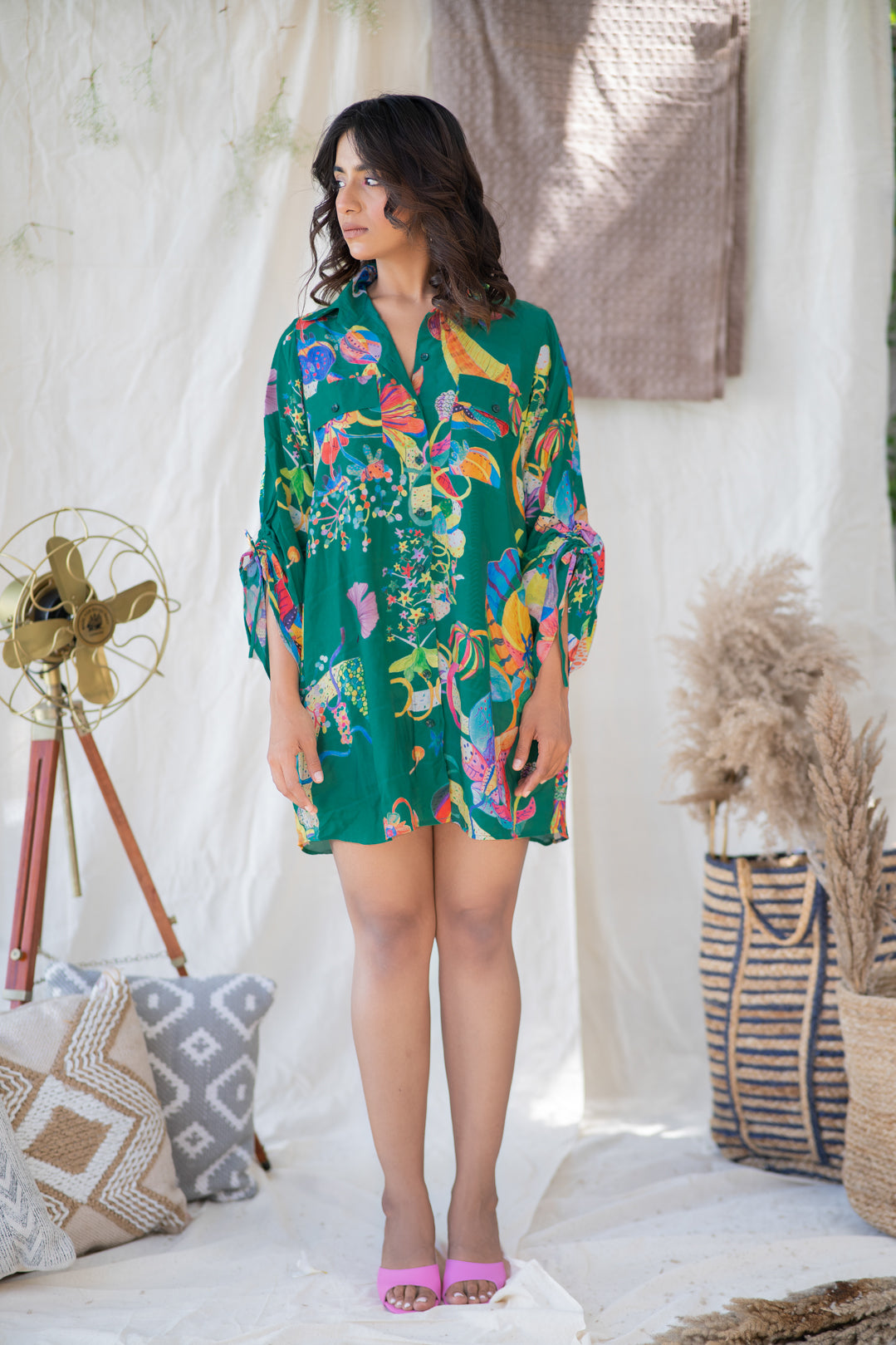 LEAFAGE SHIRT DRESS