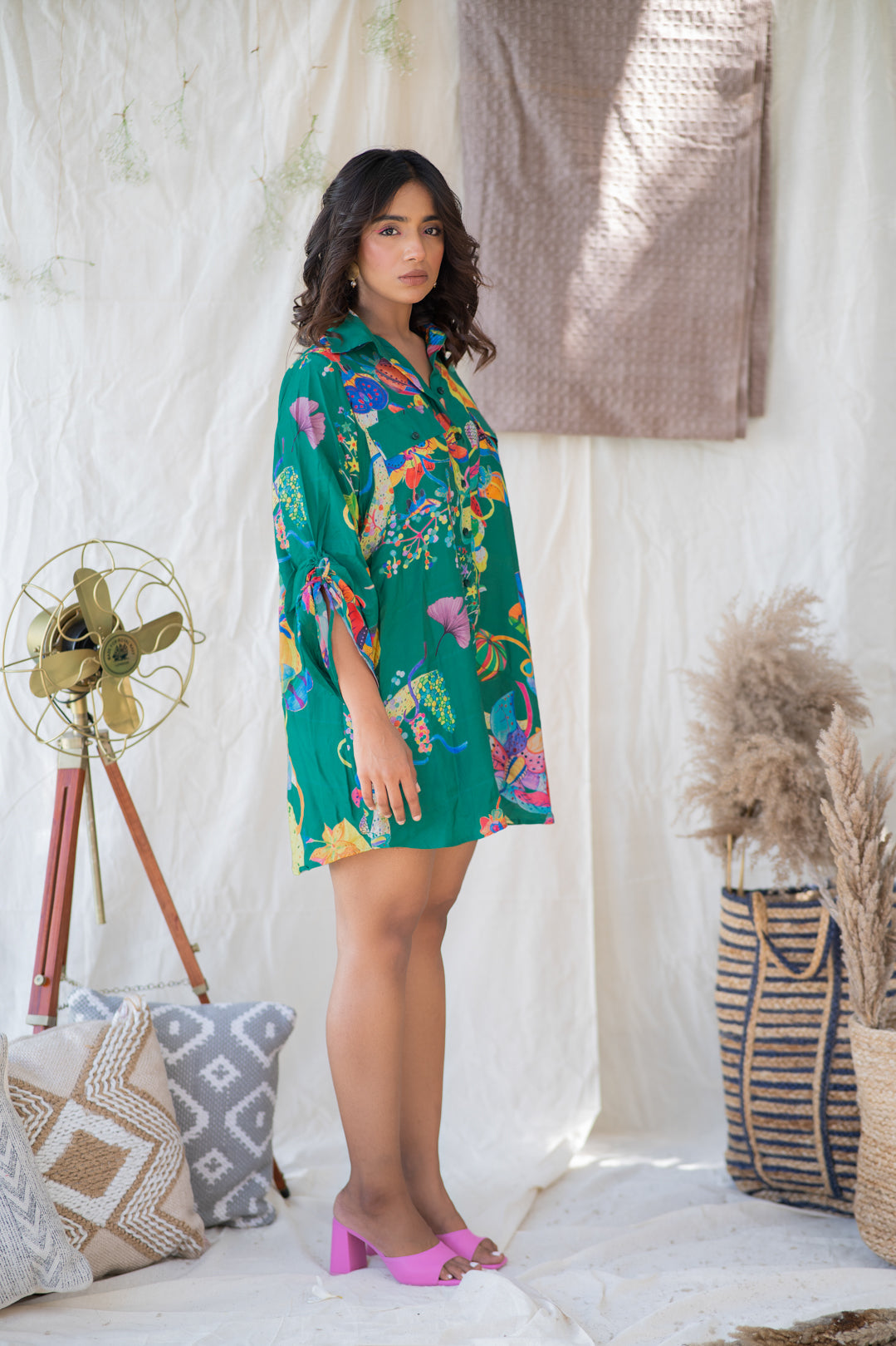 LEAFAGE SHIRT DRESS