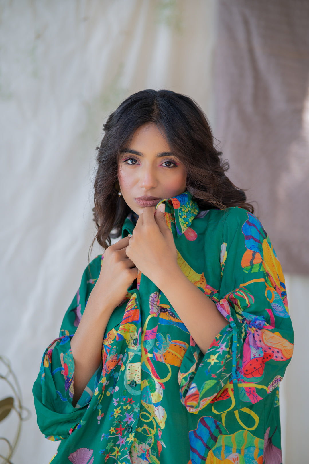 LEAFAGE SHIRT DRESS