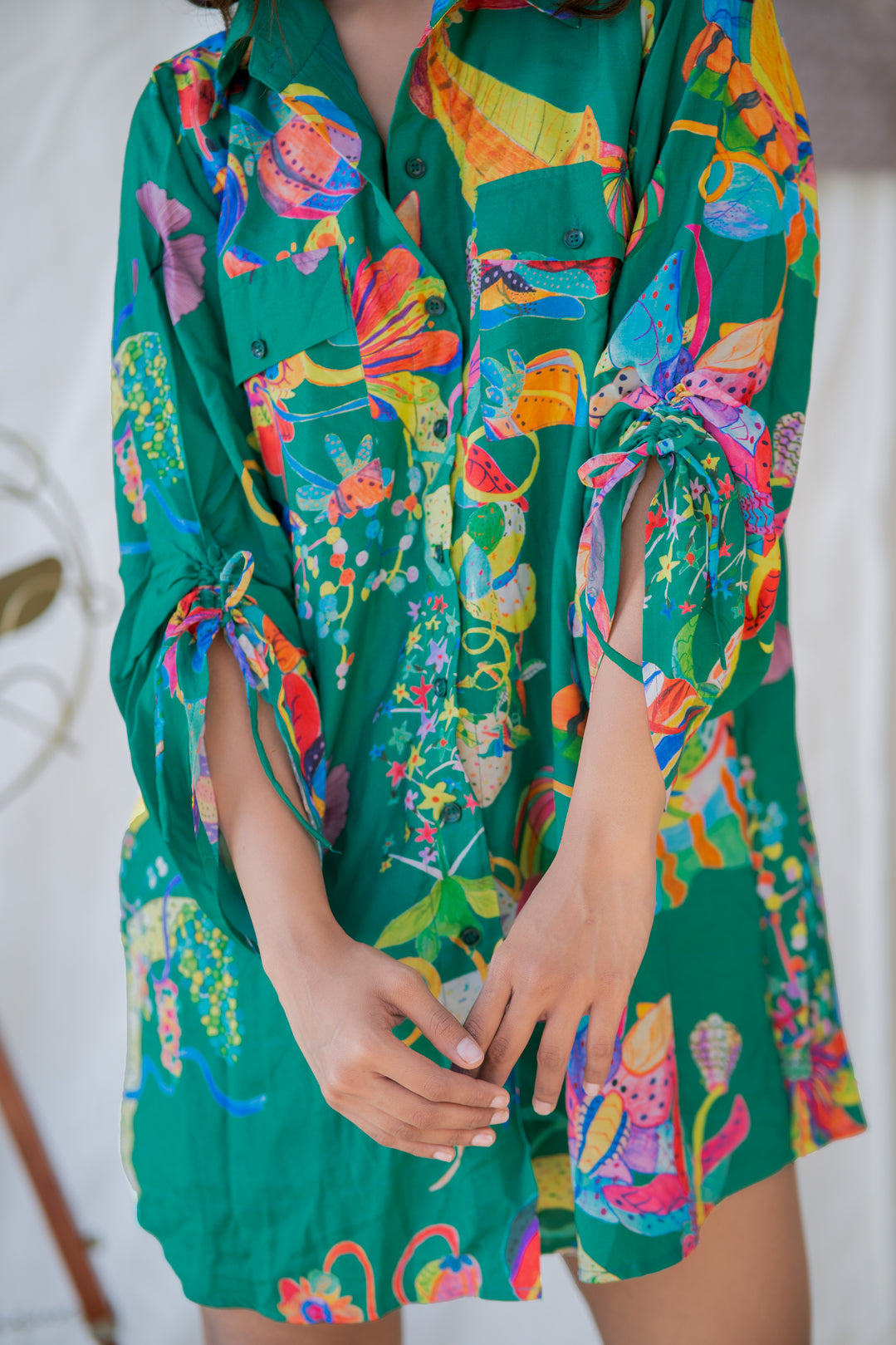 LEAFAGE SHIRT DRESS