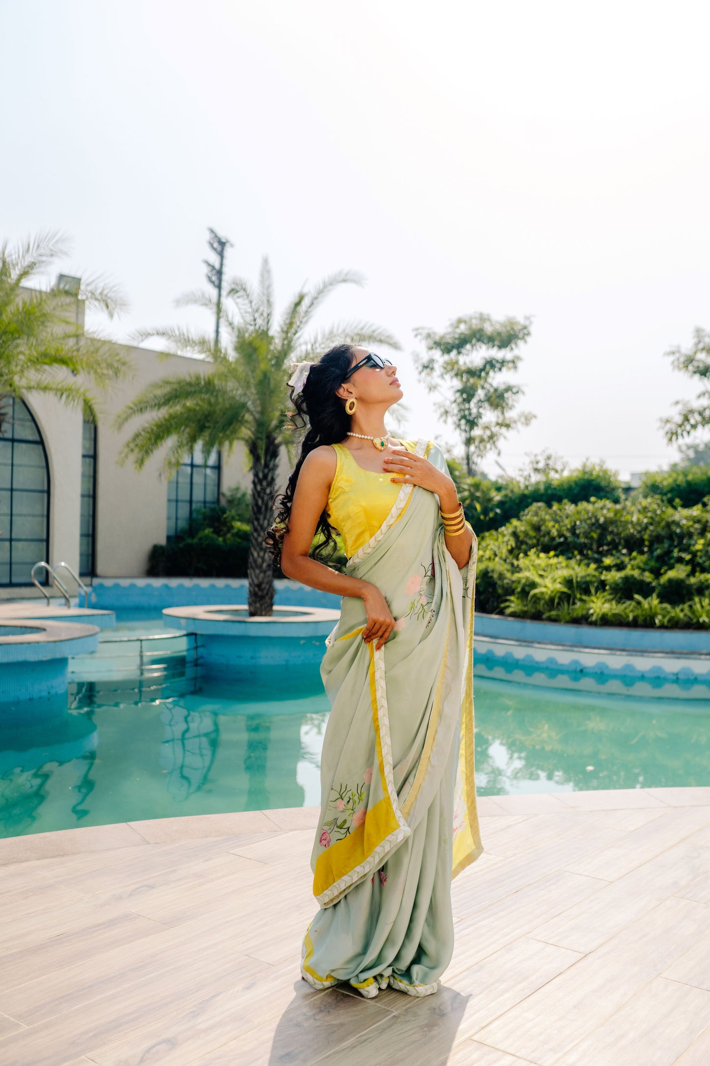 Pastel Blossom - Modal Silk Elegance Saree