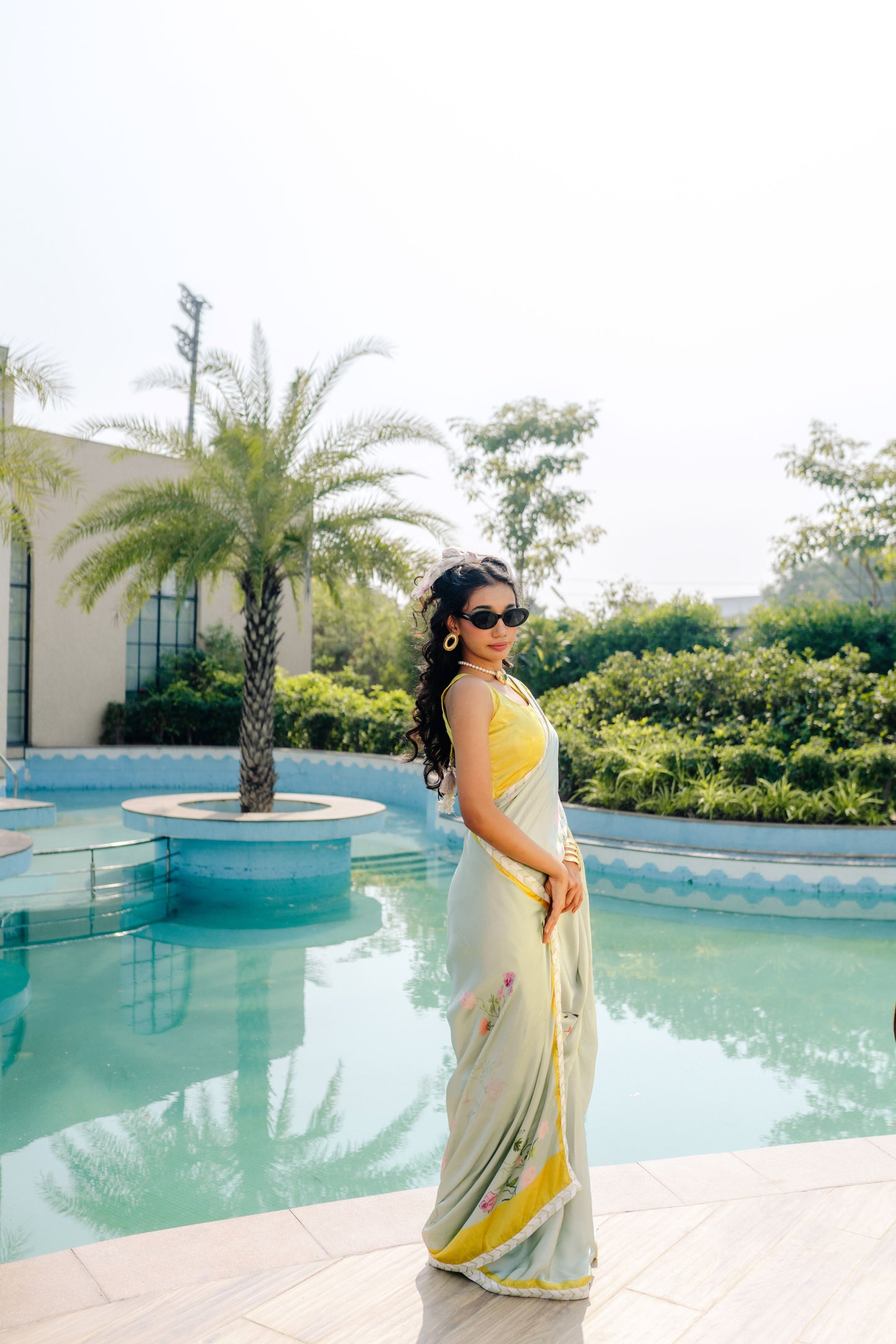Pastel Blossom - Modal Silk Elegance Saree
