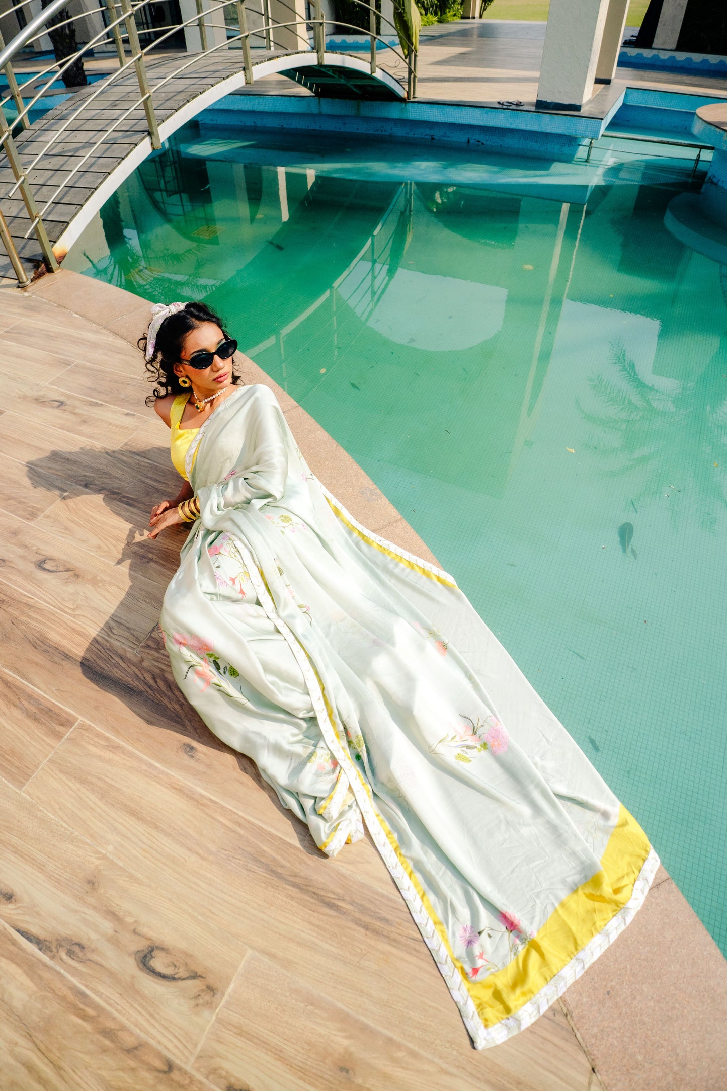 Pastel Blossom - Modal Silk Elegance Saree