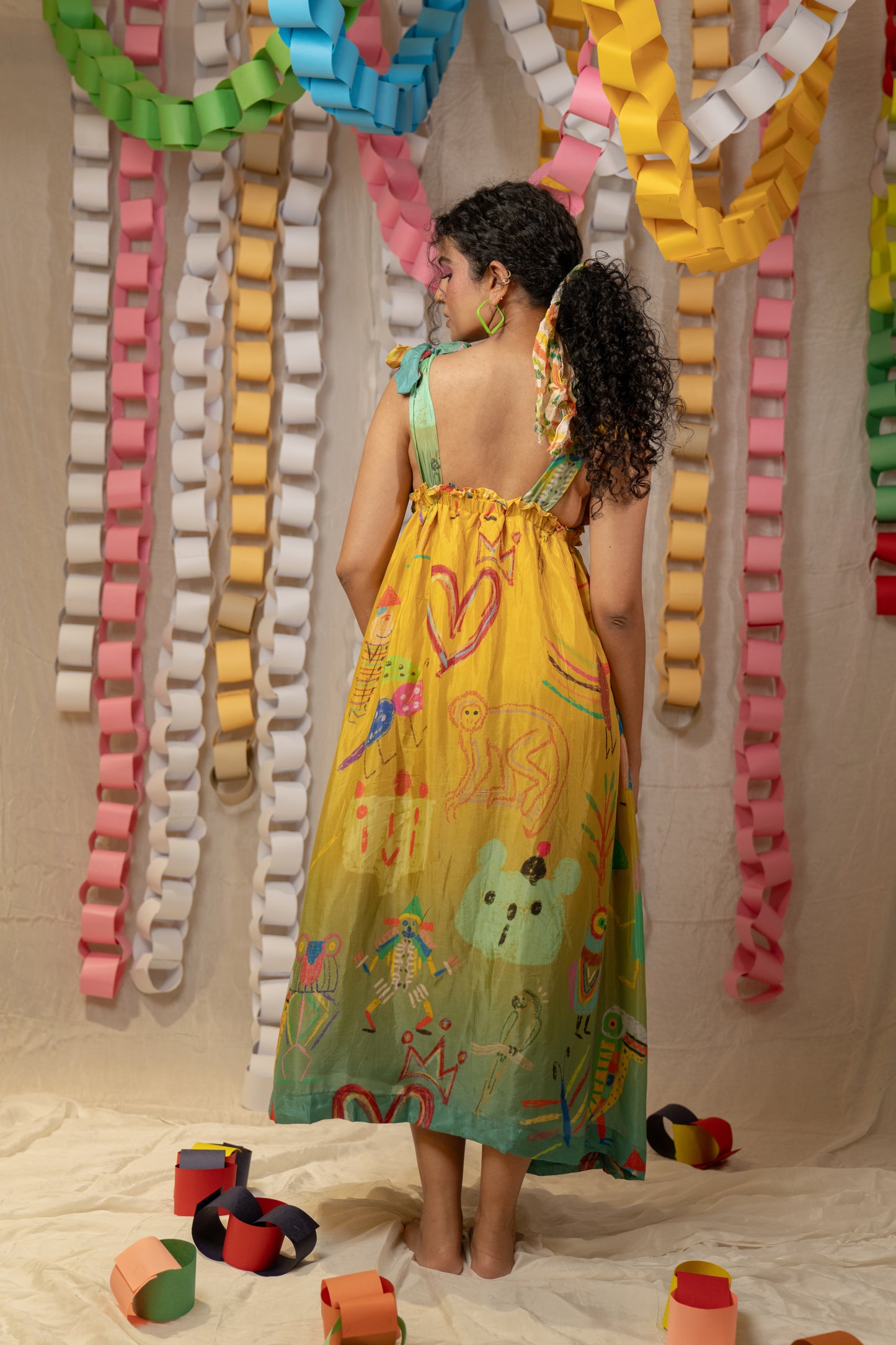 Amber V Neck Tie Up Dress