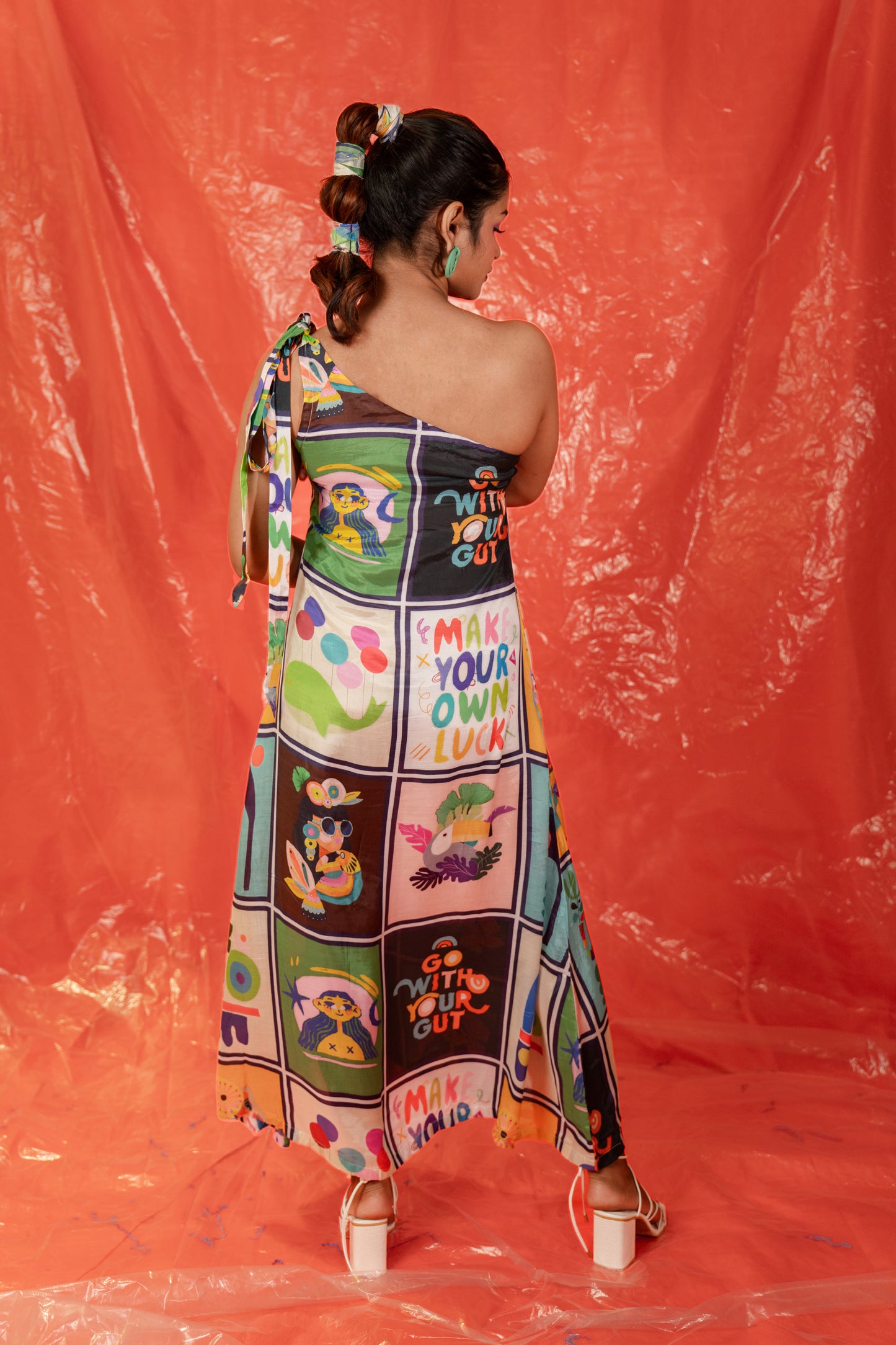 MAKE YOUR OWN LUCK ONE SHOULDER DRESS