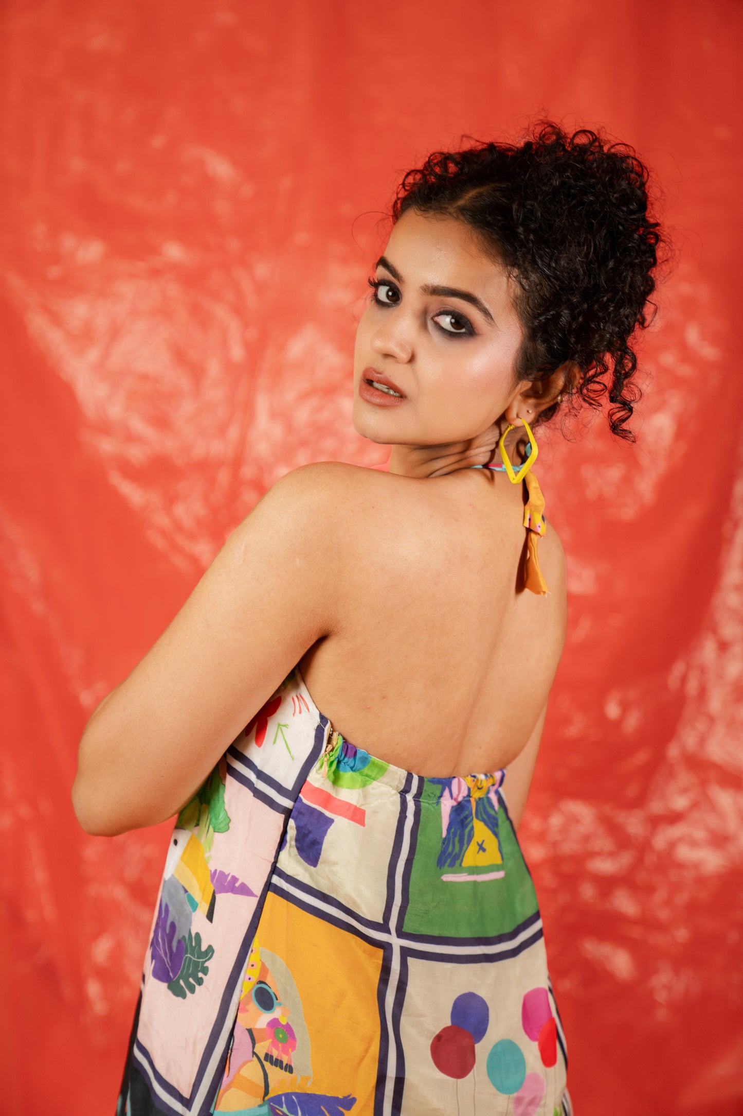 MAKE YOUR OWN LUCK HALTER NECK DRESS