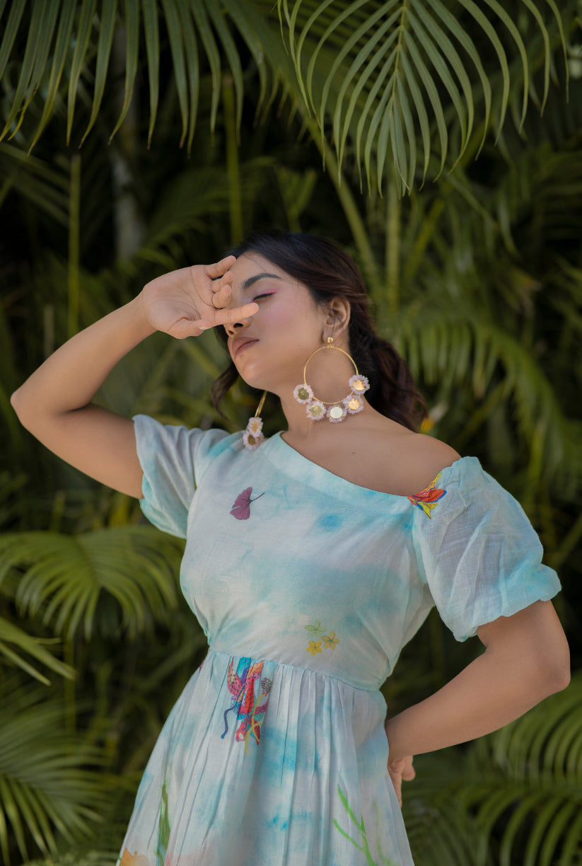 Thaani Breeze Asymmetrical Mini Dress