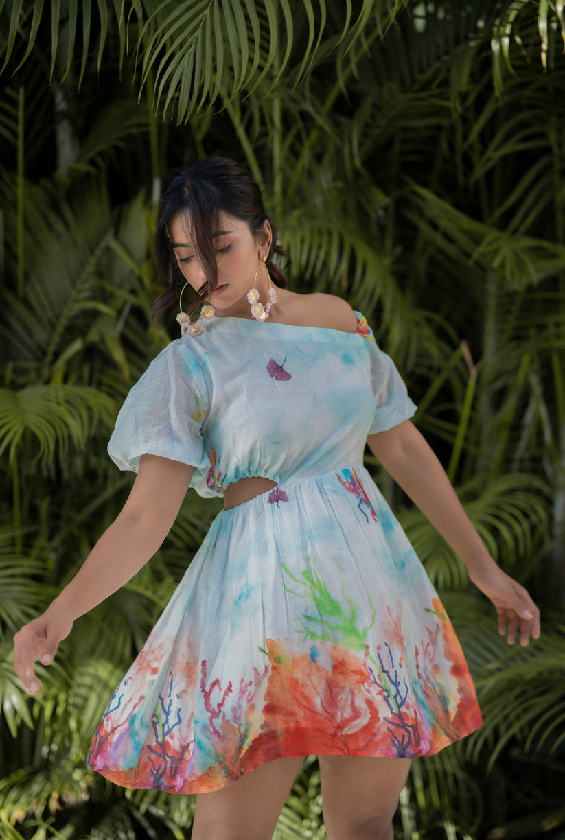 Thaani Breeze Asymmetrical Mini Dress