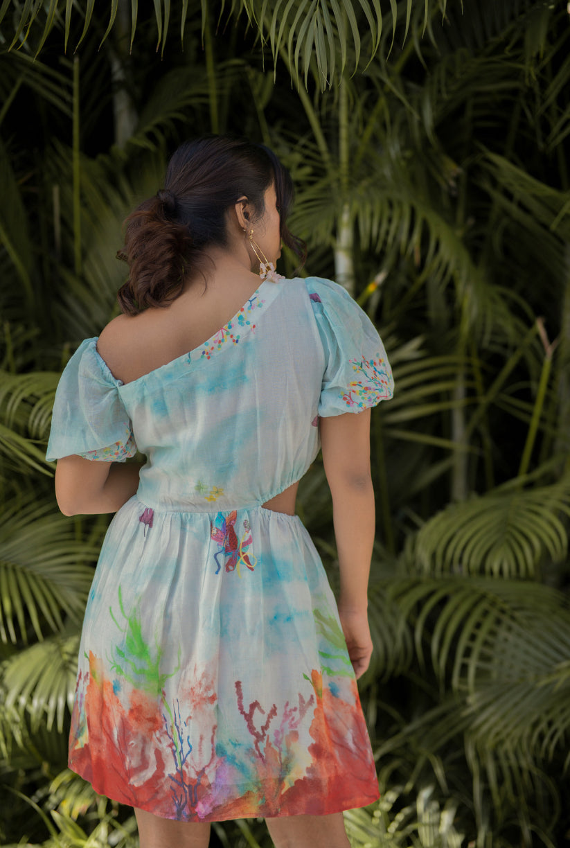 Thaani Breeze Asymmetrical Mini Dress