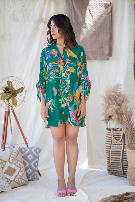 LEAFAGE SHIRT DRESS