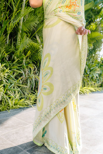 Summer Reverie - Hand-Painted Paisley Edition Saree