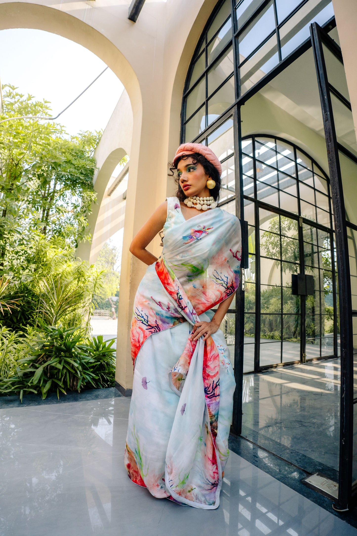 Ethereal Brushstrokes - Glass Organza Edition Saree