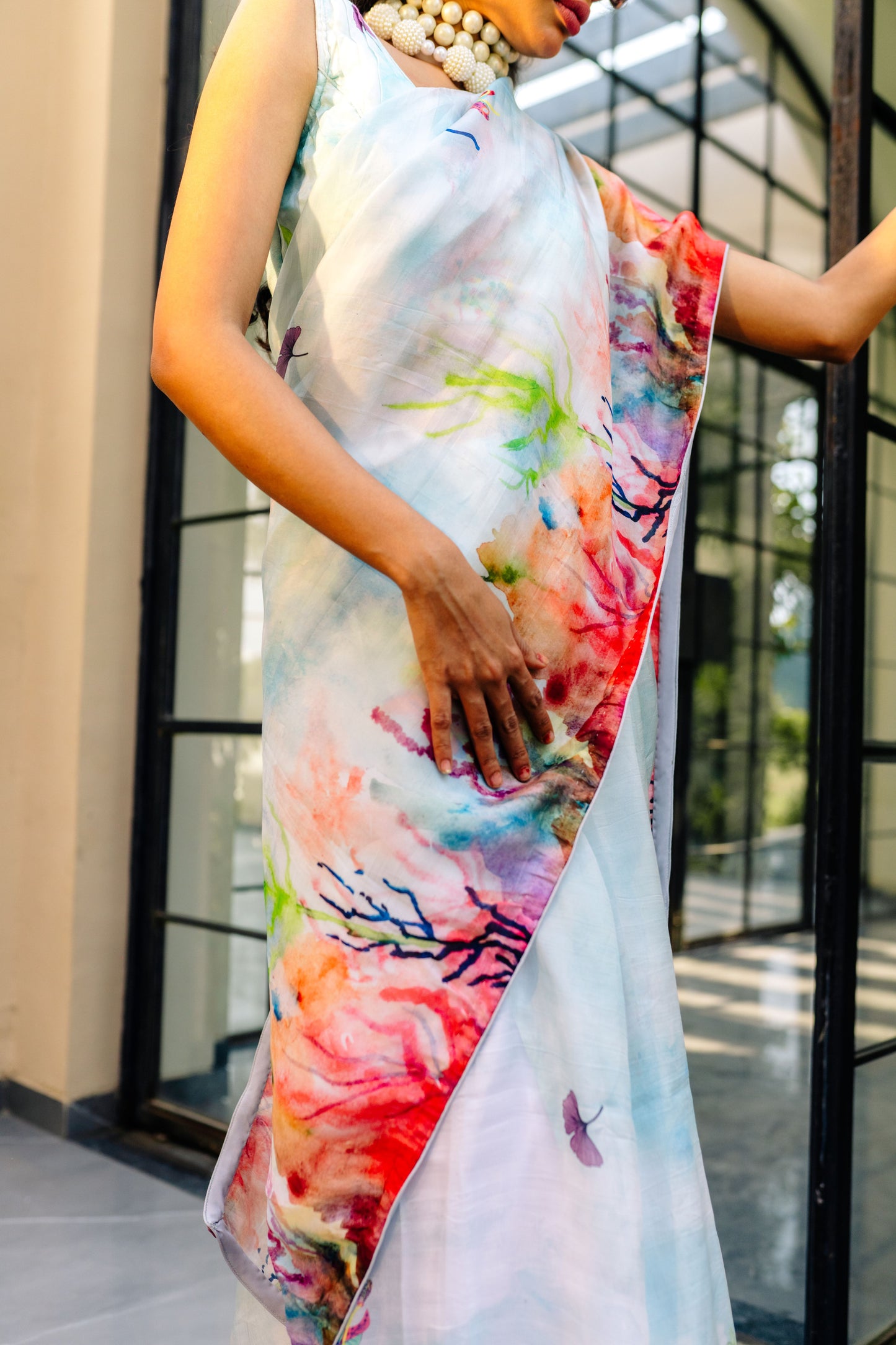 Ethereal Brushstrokes - Glass Organza Edition Saree